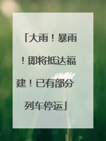 大雨！暴雨！即将抵达福建！已有部分列车停运